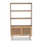 Baxton Studio Faulkner Mid-Century Natural Brown Finished Wood and Rattan 2-Door Bookcase 199-12318-ZORO - alternate 2